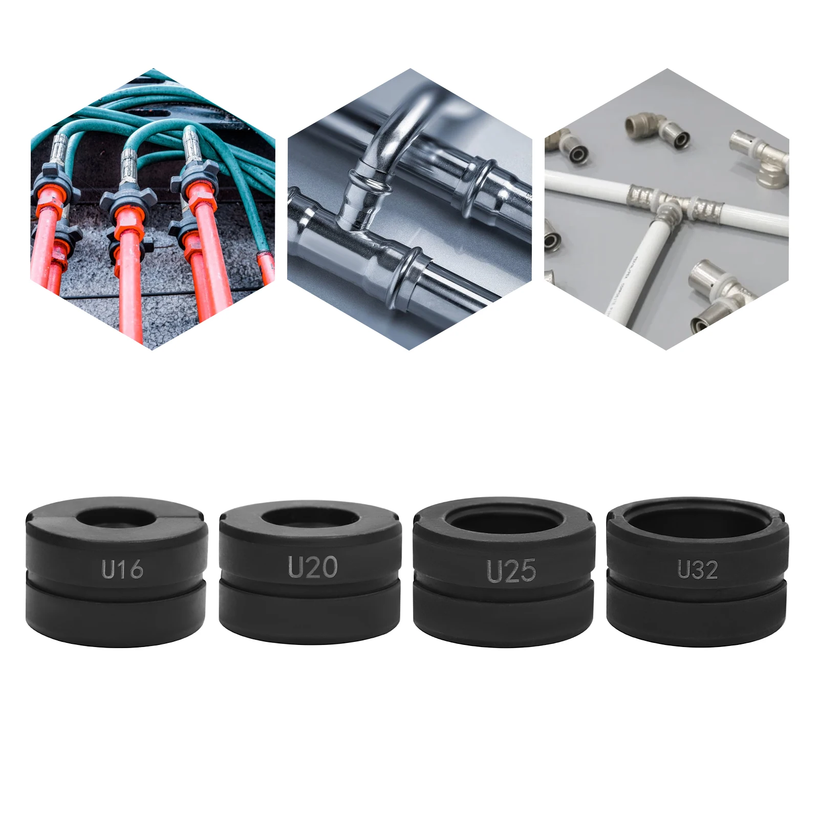 U16/20/25/32mm Presser Jaws Set,Crimping Dies Tubular Clamp Kit,Crimp Inserts for Most Hydraulic or Mechanical Crimping Pliers