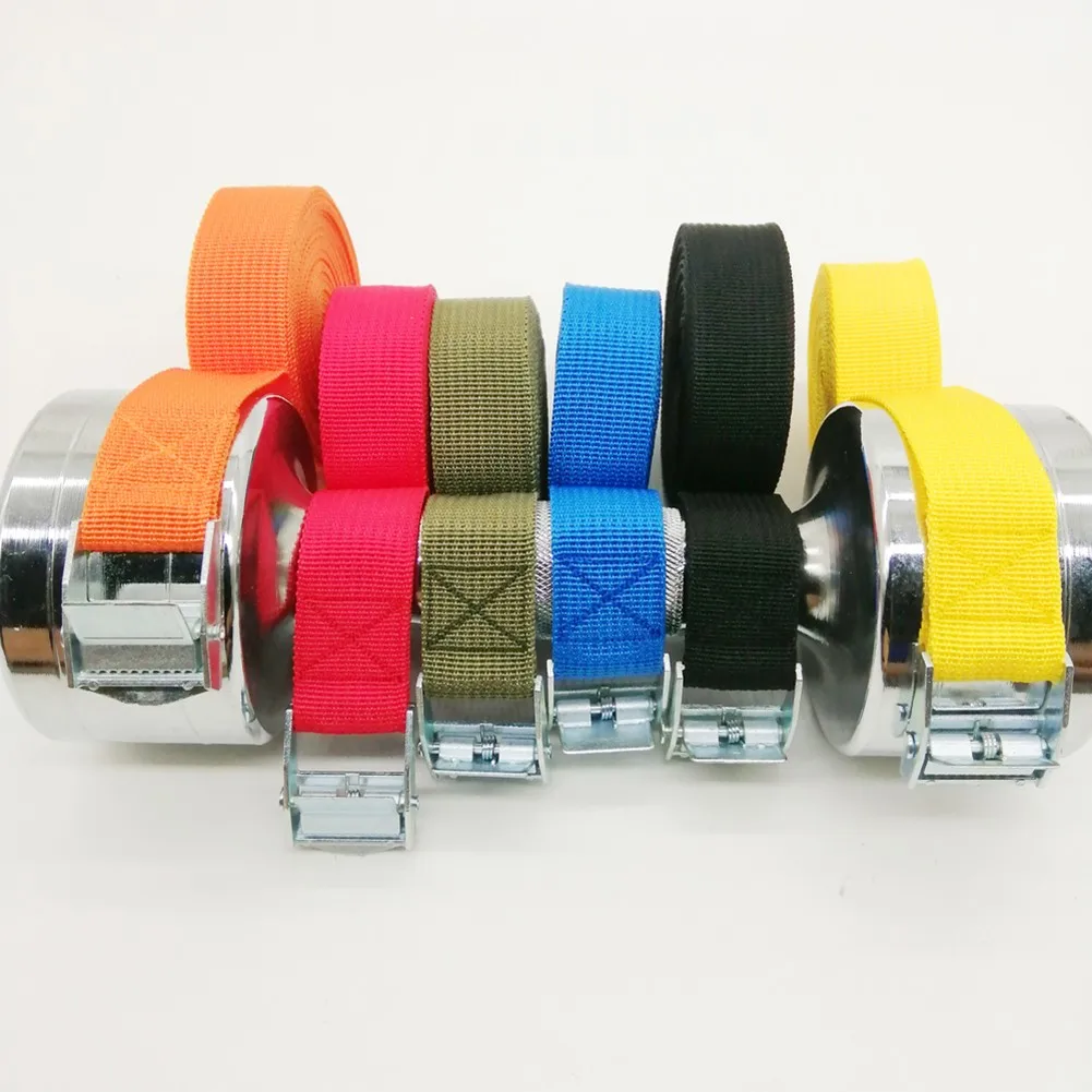 1X 1M Lashing Strap W/ Buckle Nylon Quick Release For Cargo Tie Down Luggage Bag Packing Straps Tied With Zinc Alloy Buckle Hook