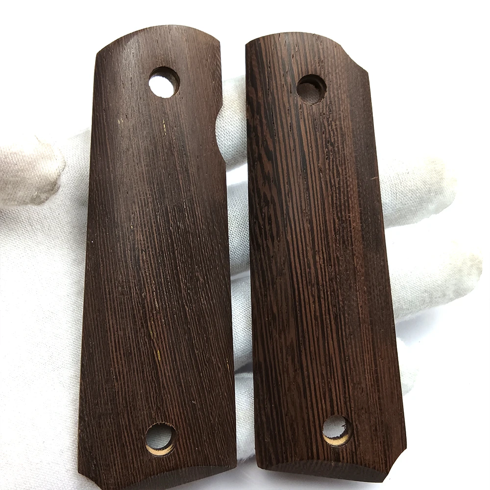 1pair 1911 Grips Natural Wenge Wooden Textured Handle Grips Patch Custom Grips CNC Non-slip Handle Patches Handle Grips