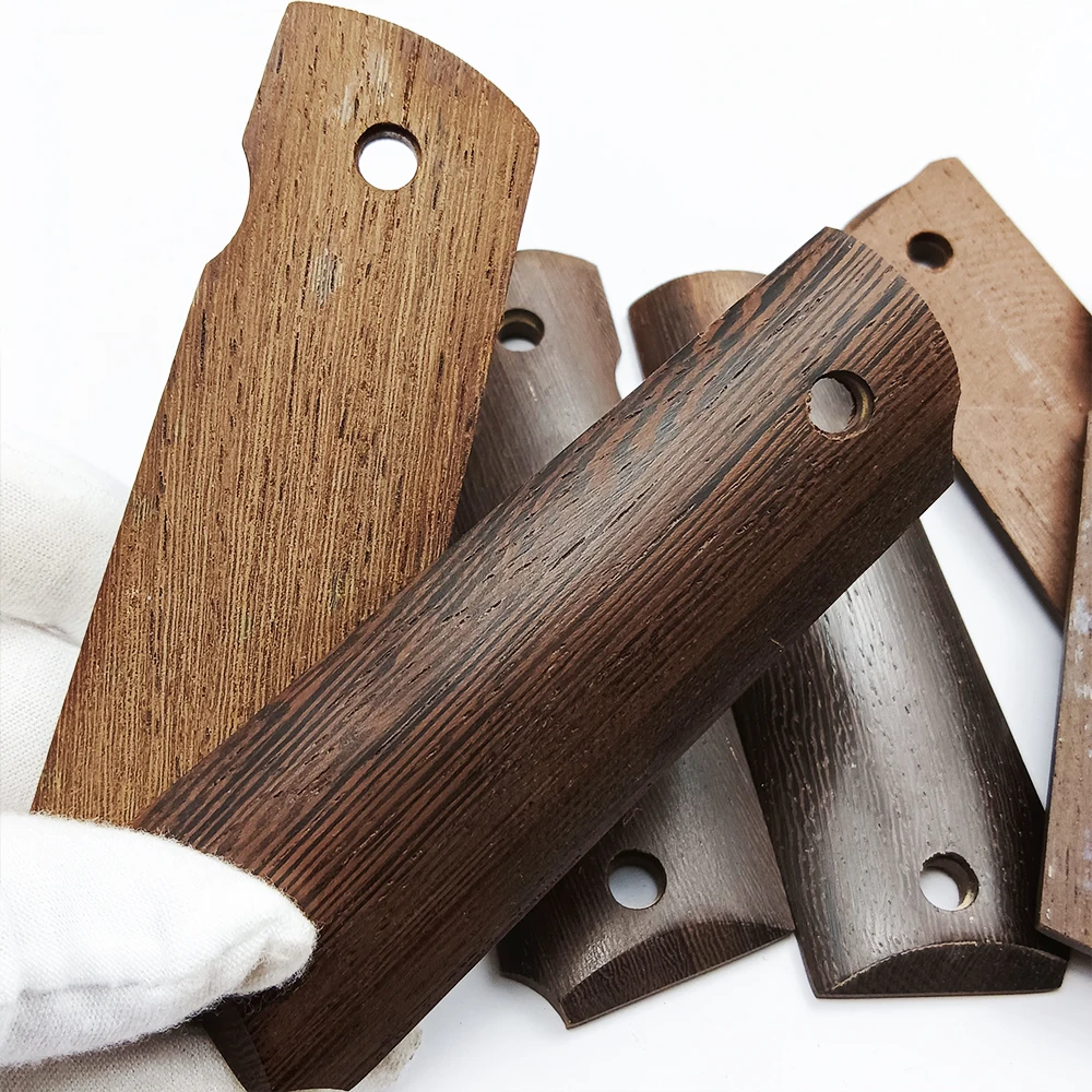 1pair 1911 Grips Natural Wenge Wooden Textured Handle Grips Patch Custom Grips CNC Non-slip Handle Patches Handle Grips
