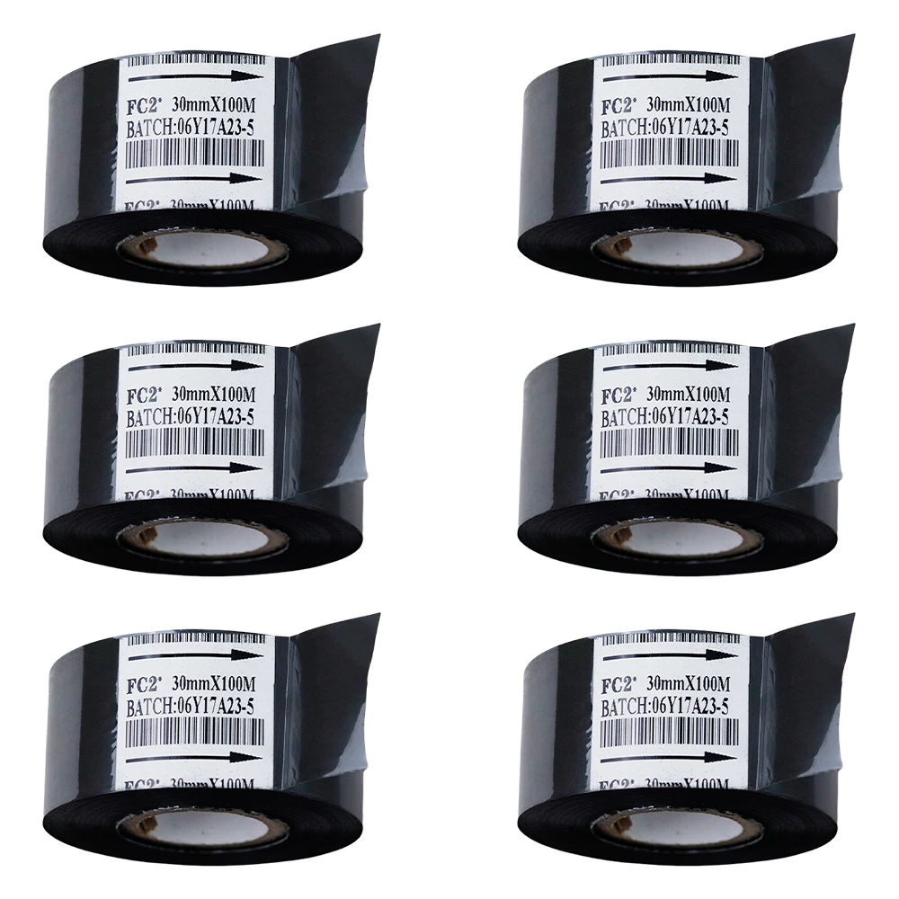 30mmx100m Black Hot Stamping Foil Thermal Transfer Ribbon Resin for Coder Printer Machine, Black Color Ribbon for Coding Machine