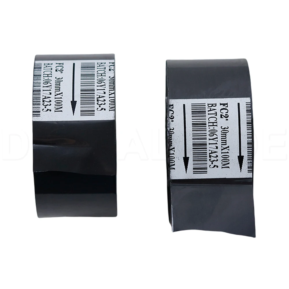 30mmx100m Black Hot Stamping Foil Thermal Transfer Ribbon Resin for Coder Printer Machine, Black Color Ribbon for Coding Machine
