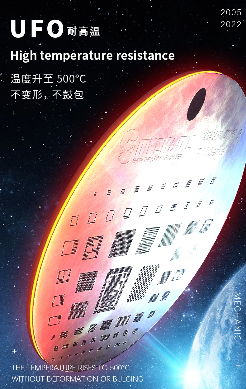 MECHANIC UFO BGA Steel Mesh Reballing Stencil for HUAWEI SAMSUNG XIAOMI iphone 6-16promax CPU Positioning Maintenance Template