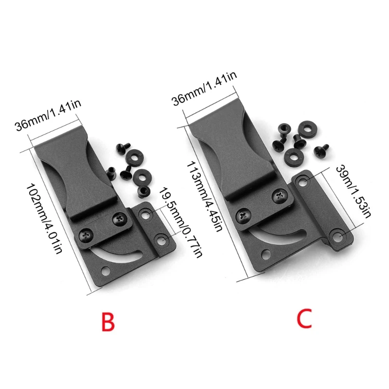 KYDEX Sheath Waist Clip Scabbard Clip Sheath Accessories Outdoor Carry KYDEX Sheath Tool K Sheath Waist Clip with Screws