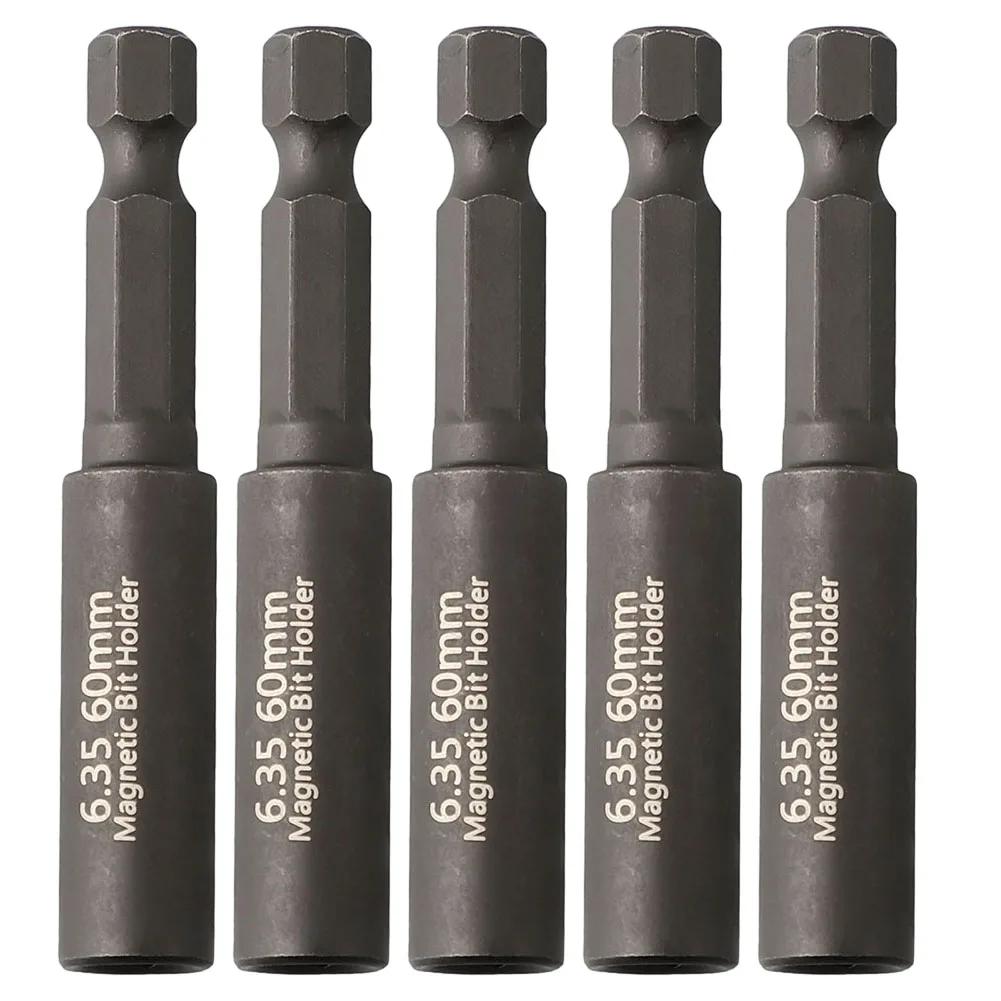 2/5pcs 1/4In Head Extension Rod Screwdriver Magnetic Transfer Extension Rod Screwdriver Bit Holder Internal Hexagonal Screw