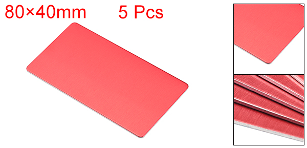 Uxcell 5Pcs Blank Metal Business Card 1mm Thickness Anodized Aluminum Plate Blanks Card for DIY Laser Printing Engraving Black