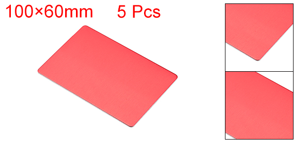 Uxcell 5Pcs Blank Metal Business Card 1mm Thickness Anodized Aluminum Plate Blanks Card for DIY Laser Printing Engraving Black