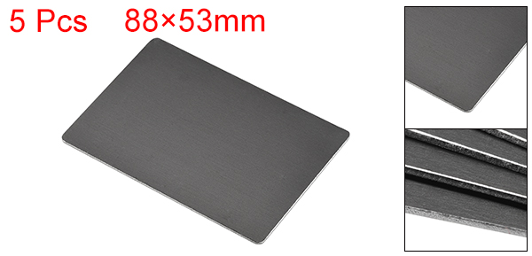Uxcell 5Pcs Blank Metal Business Card 1mm Thickness Anodized Aluminum Plate Blanks Card for DIY Laser Printing Engraving Black