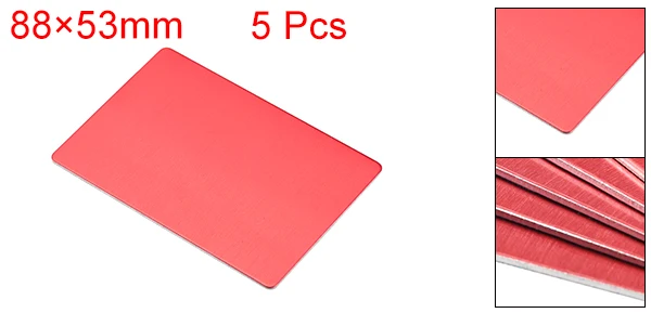 Uxcell 5Pcs Blank Metal Business Card 1mm Thickness Anodized Aluminum Plate Blanks Card for DIY Laser Printing Engraving Black