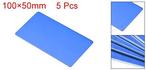 Uxcell 5Pcs Blank Metal Business Card 1mm Thickness Anodized Aluminum Plate Blanks Card for DIY Laser Printing Engraving Black
