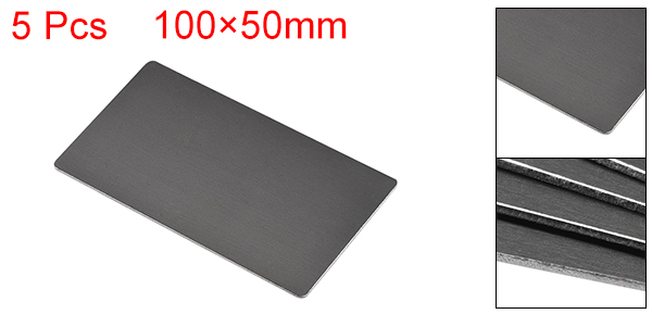 Uxcell 5Pcs Blank Metal Business Card 1mm Thickness Anodized Aluminum Plate Blanks Card for DIY Laser Printing Engraving Black