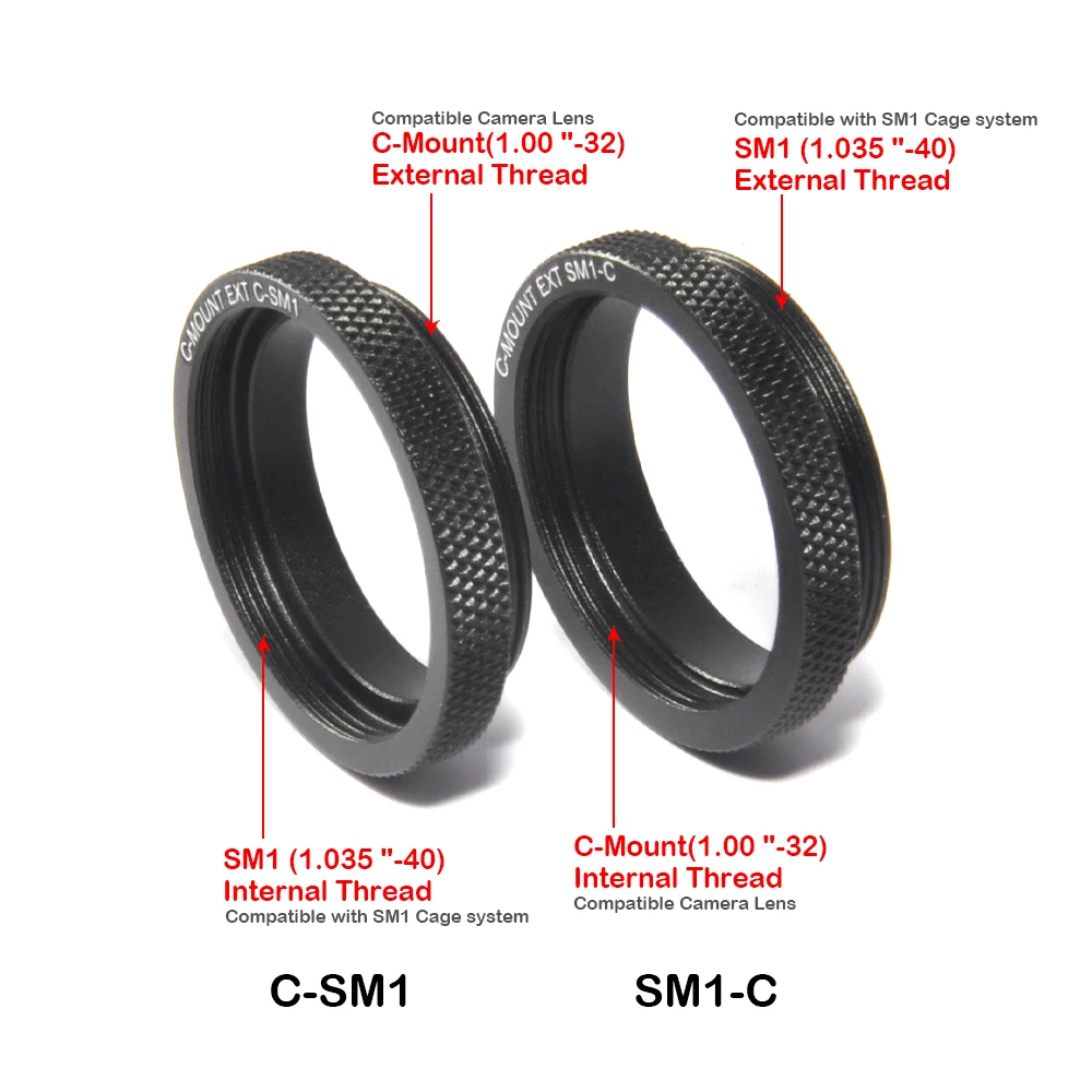 C-SM1 SM1-C C-mount Adapter CCD Camera Lens Adapter SM1 Thread Adapter Sleeve 1 Inch Base Optics For Optical Experiment Research