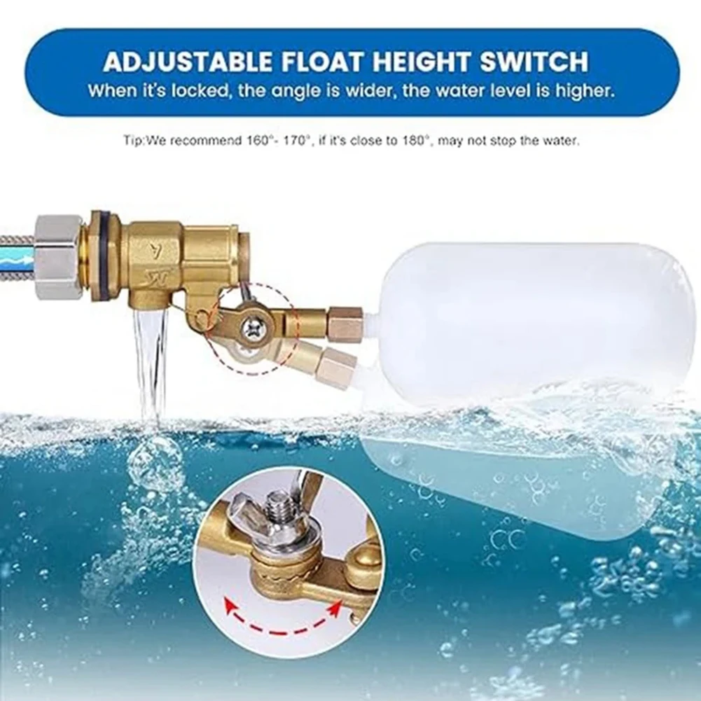 12 Inch Float Valve For Livestock Tank For Pond With Plastic Brass Build And Leak Proof Adjustable Rotation Valve
