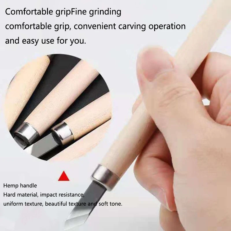 12pcHandmade woodworking carving Wood Carving Chisels Set For Basic Cutting&Detailed Woodworking DIY Hand Tools Gouges Knife Kit