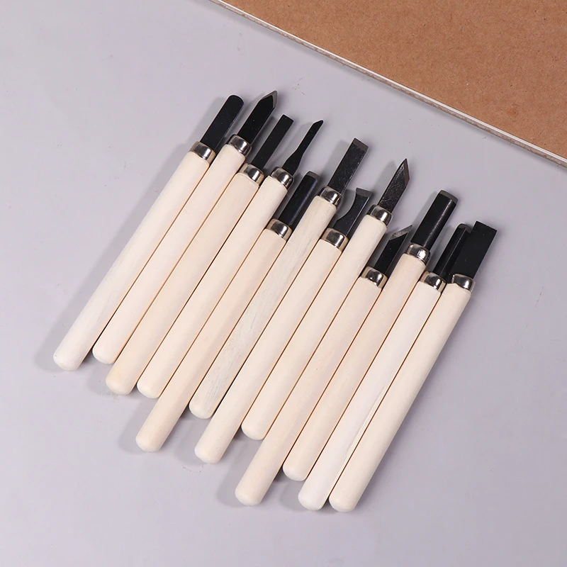 12pcHandmade woodworking carving Wood Carving Chisels Set For Basic Cutting&Detailed Woodworking DIY Hand Tools Gouges Knife Kit