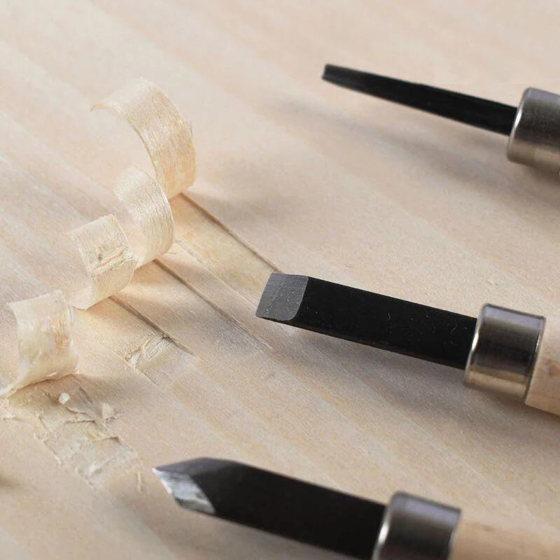 12pcHandmade woodworking carving Wood Carving Chisels Set For Basic Cutting&Detailed Woodworking DIY Hand Tools Gouges Knife Kit