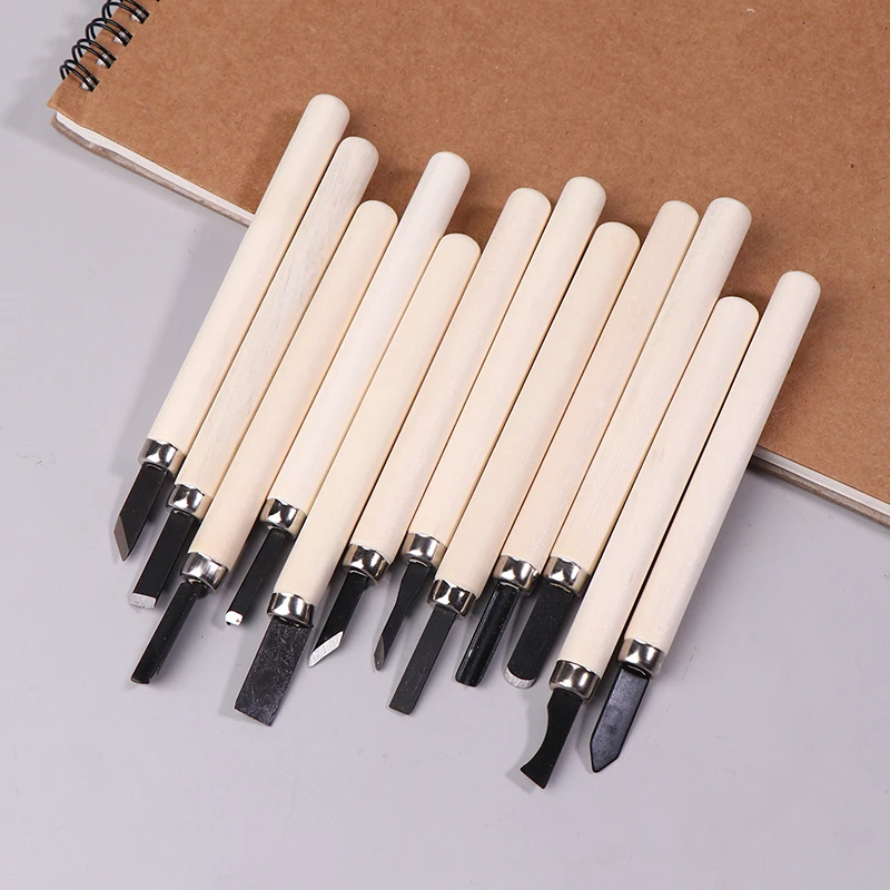 12pcHandmade woodworking carving Wood Carving Chisels Set For Basic Cutting&Detailed Woodworking DIY Hand Tools Gouges Knife Kit
