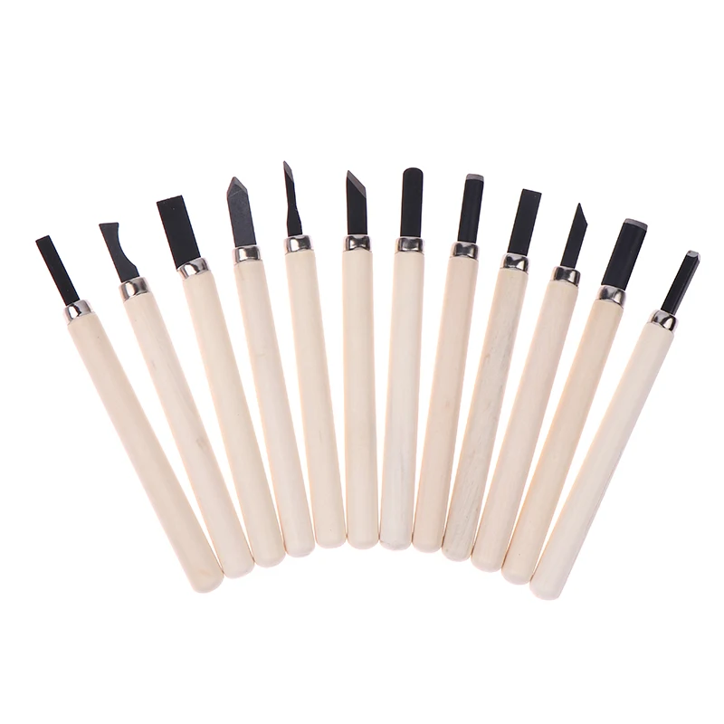12pcHandmade woodworking carving Wood Carving Chisels Set For Basic Cutting&Detailed Woodworking DIY Hand Tools Gouges Knife Kit