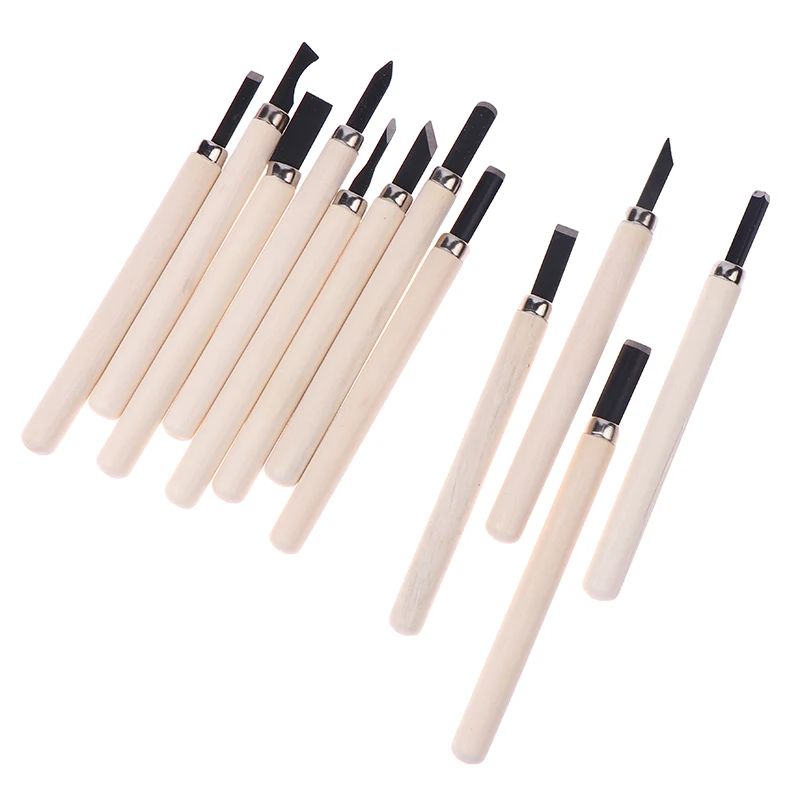 12pcHandmade woodworking carving Wood Carving Chisels Set For Basic Cutting&Detailed Woodworking DIY Hand Tools Gouges Knife Kit