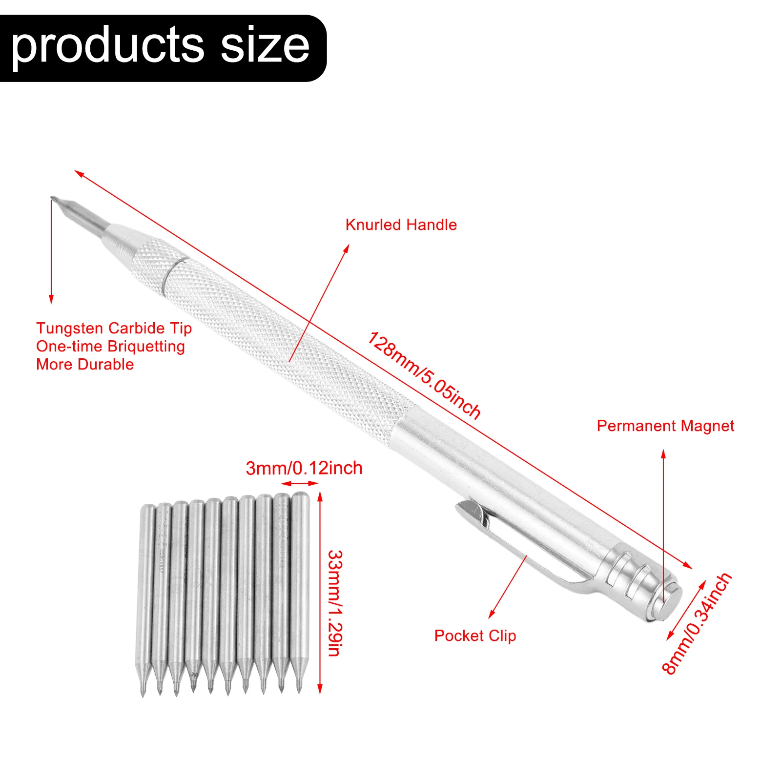 11Pcs Carbide Tip Scriber Engraving Pen For Engraving Metal Sheet Stainless Steel Ceramic And Glass Scribing Hand Tools