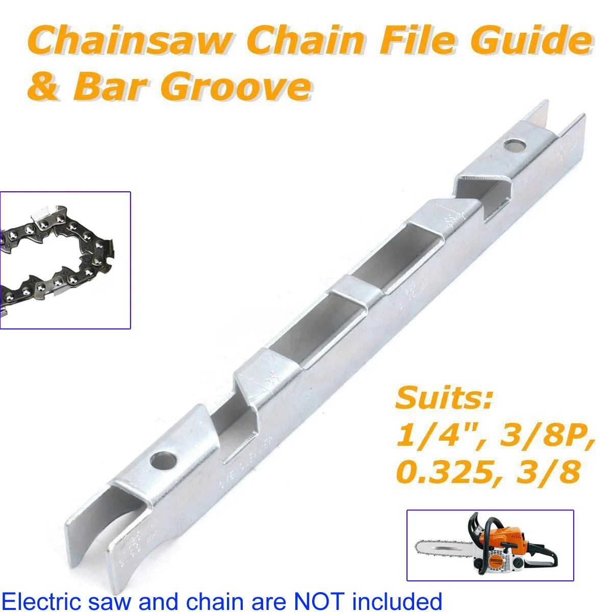Depth Gauge File Guide & Bar Groove For 1/4 3/8 P 0.325 Chain Saw Chainsaw Depth Gauge Tool Slot