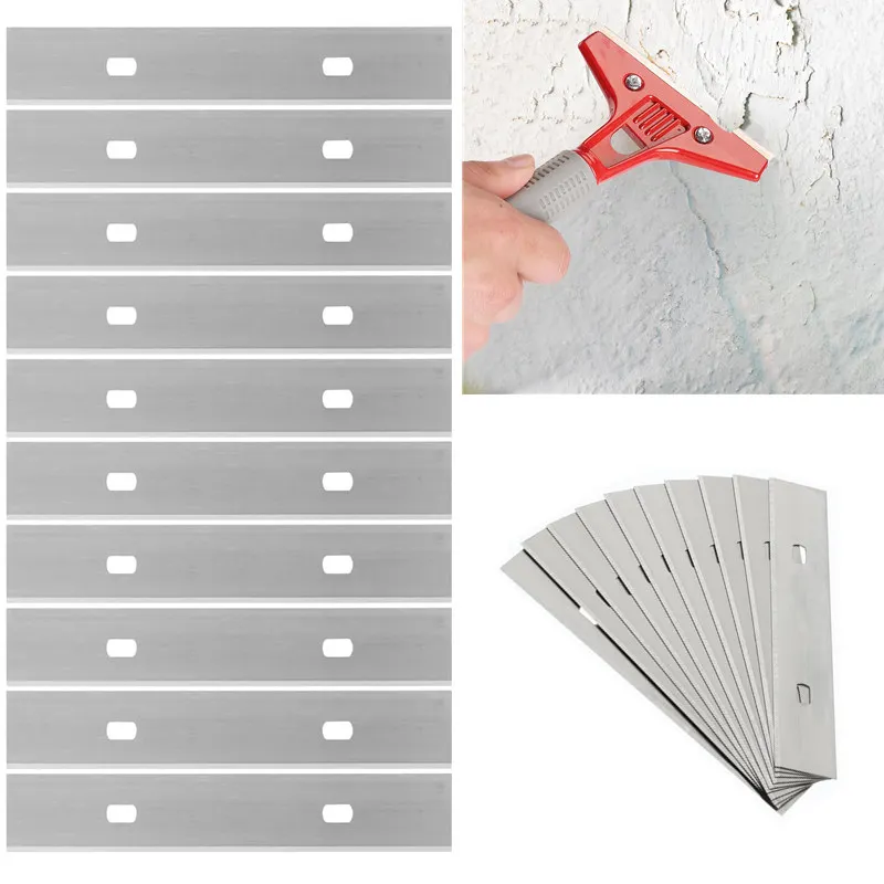 10pcs Replacement Scraper Blades Floor Tile Shovel Refined Remove Stains Ceramic Cleaning Paint Scraper Blades Razor Blades