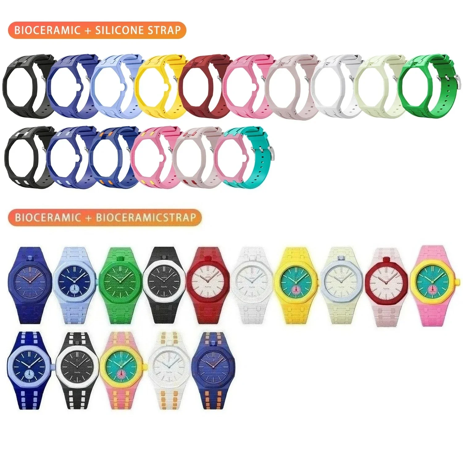 For Bracelet Royal pop Swatch Strap Oak,Steel Bioceramic Belt Arm Band Case Piguet Multiple Materials 40mm