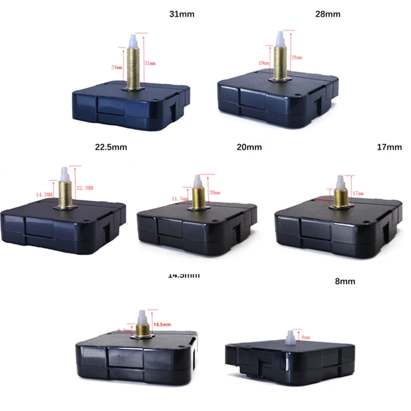 8/14.5/17/20/22.5/28/31mm Shaft Length Clock Replacement Movement Watch Accessories