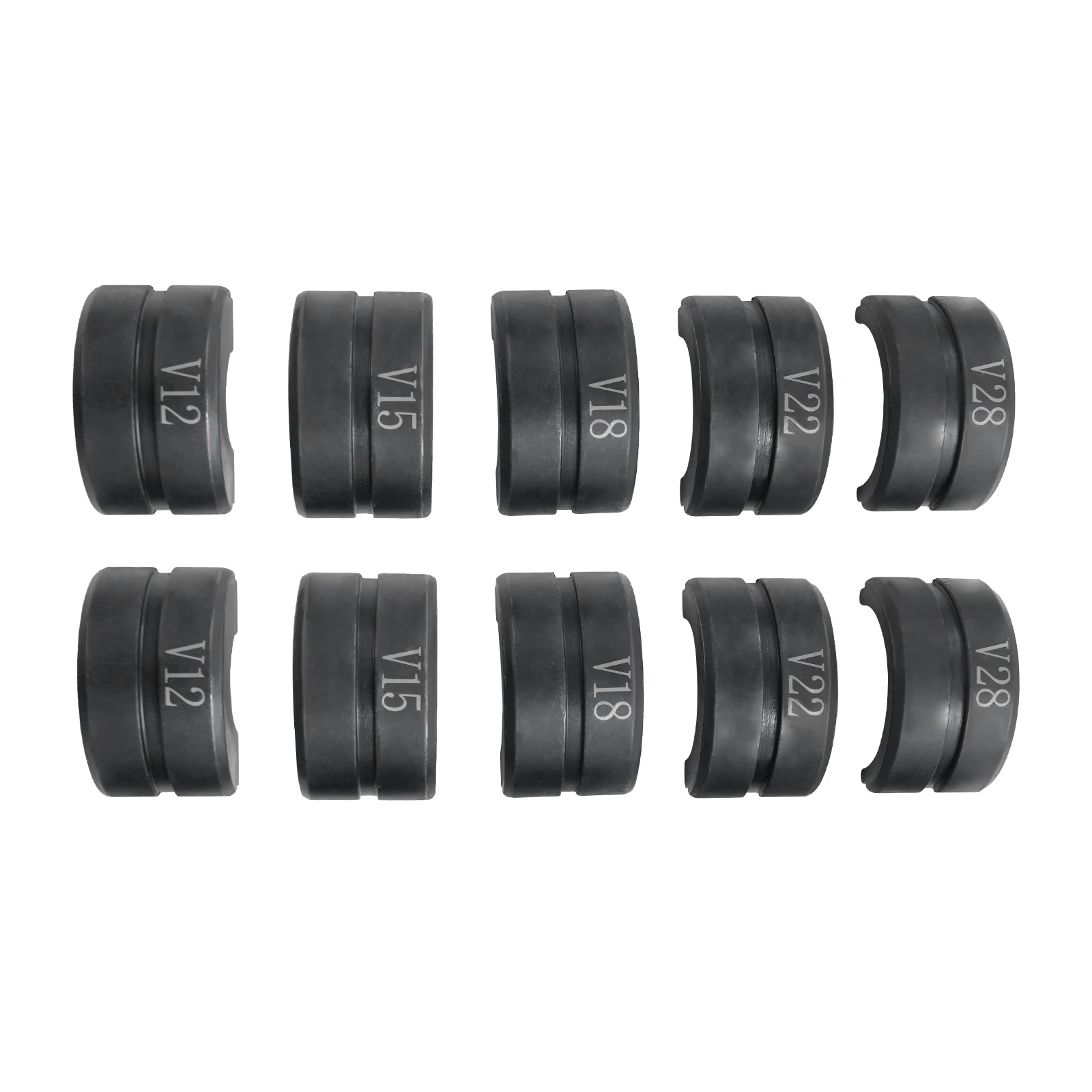 M/V-Contour 12/15/18/22/28mm Presser Jaws Set,Crimping Dies Tubular Clamp Kit,Crimp Inserts for Crimping Copper Tubes