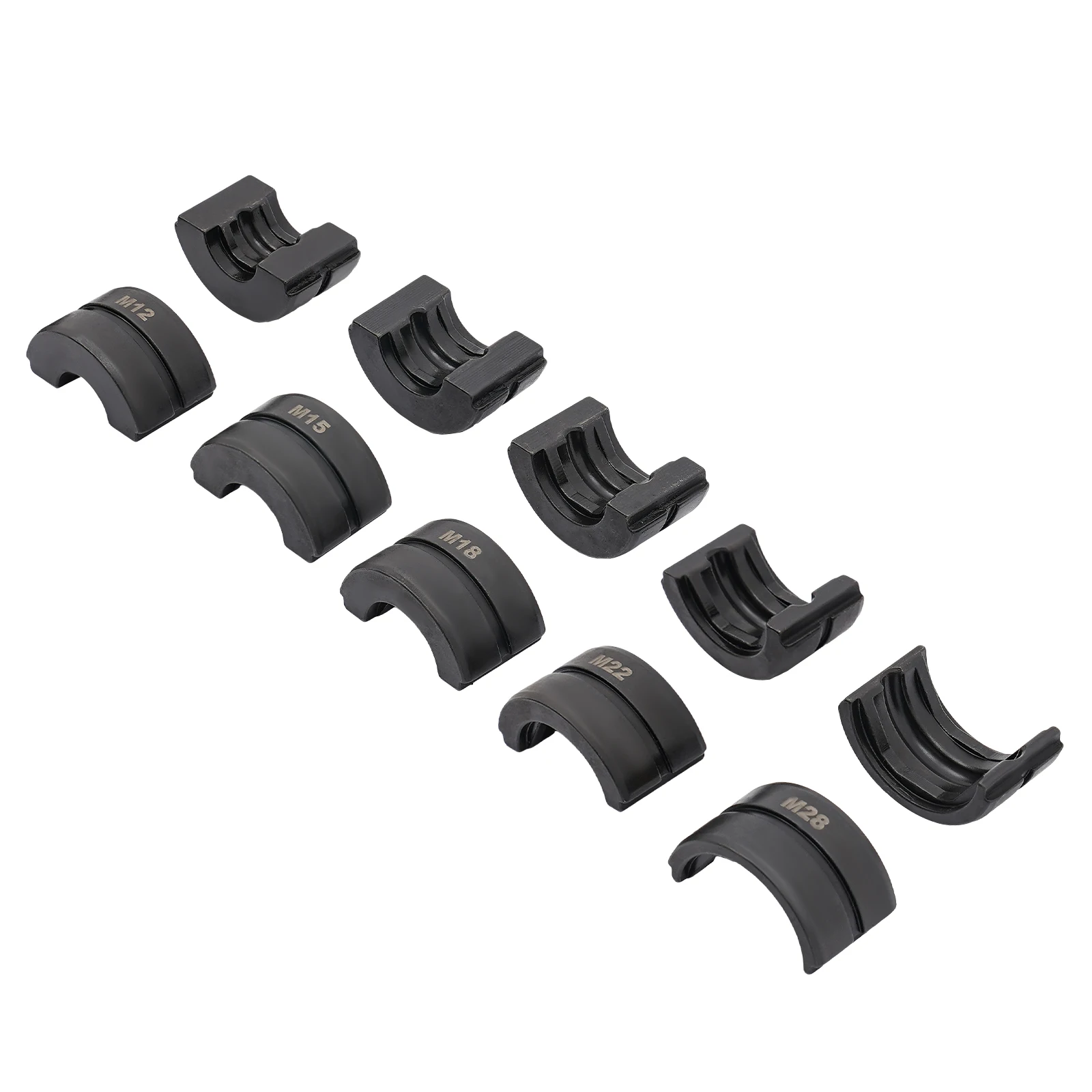 M/V-Contour 12/15/18/22/28mm Presser Jaws Set,Crimping Dies Tubular Clamp Kit,Crimp Inserts for Crimping Copper Tubes