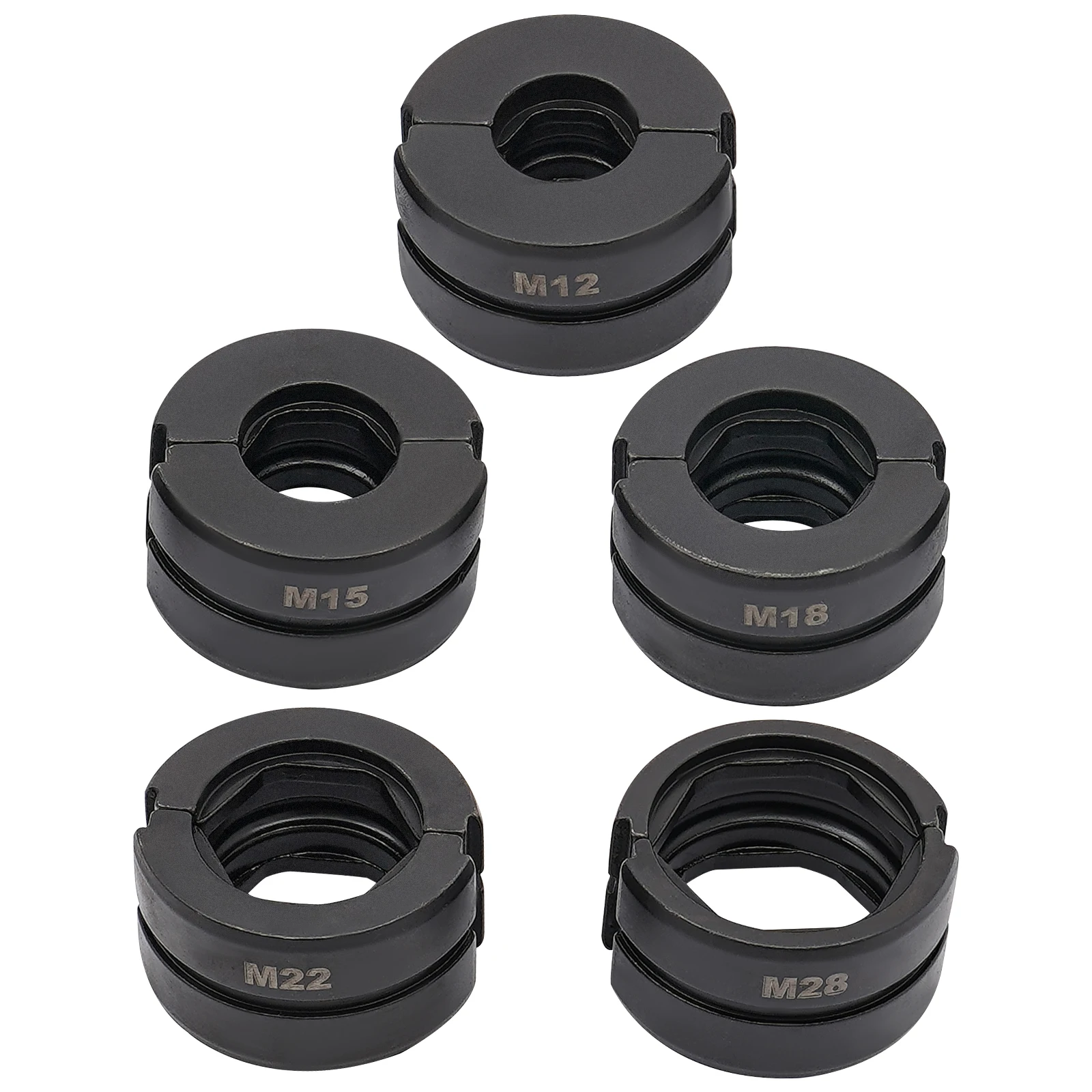 M/V-Contour 12/15/18/22/28mm Presser Jaws Set,Crimping Dies Tubular Clamp Kit,Crimp Inserts for Crimping Copper Tubes