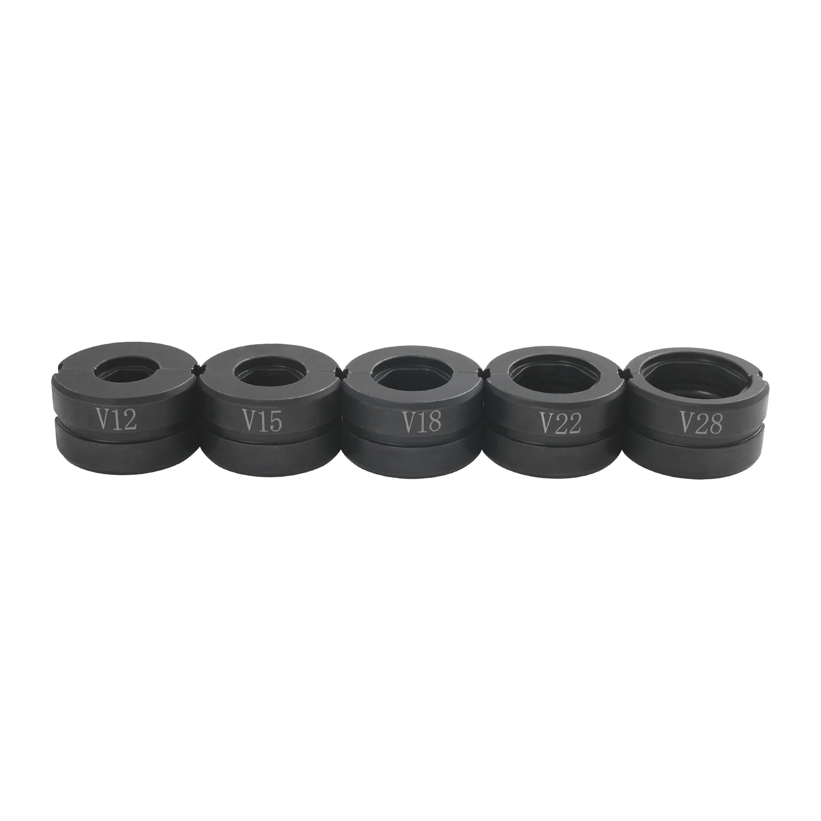 M/V-Contour 12/15/18/22/28mm Presser Jaws Set,Crimping Dies Tubular Clamp Kit,Crimp Inserts for Crimping Copper Tubes
