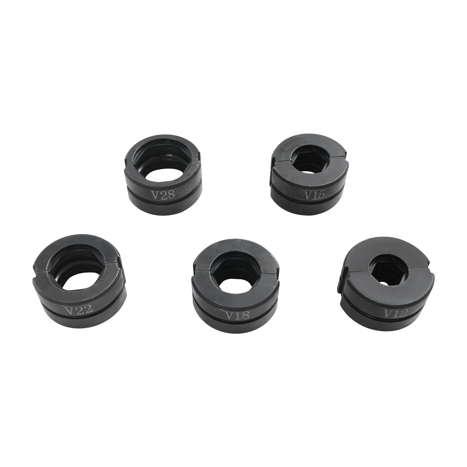M/V-Contour 12/15/18/22/28mm Presser Jaws Set,Crimping Dies Tubular Clamp Kit,Crimp Inserts for Crimping Copper Tubes