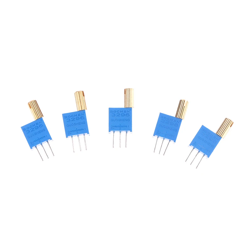 5PCS 3296W Multi-turn Adjustable Potentiometer 1K2K5K10K20K50K100K200K500K1M Metal Shaft Long Handle