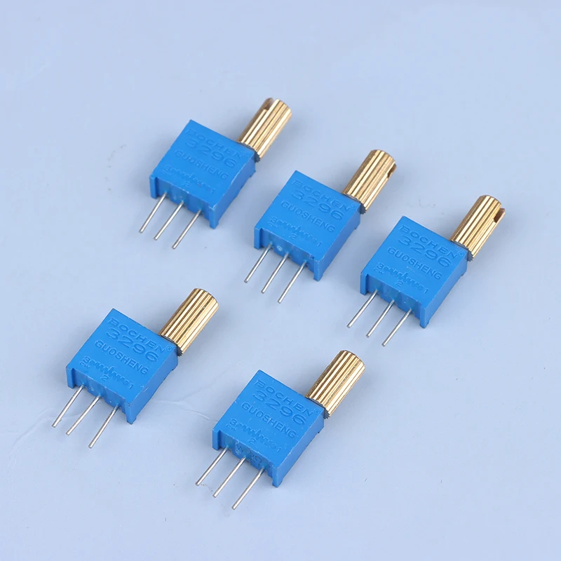 5PCS 3296W Multi-turn Adjustable Potentiometer 1K2K5K10K20K50K100K200K500K1M Metal Shaft Long Handle
