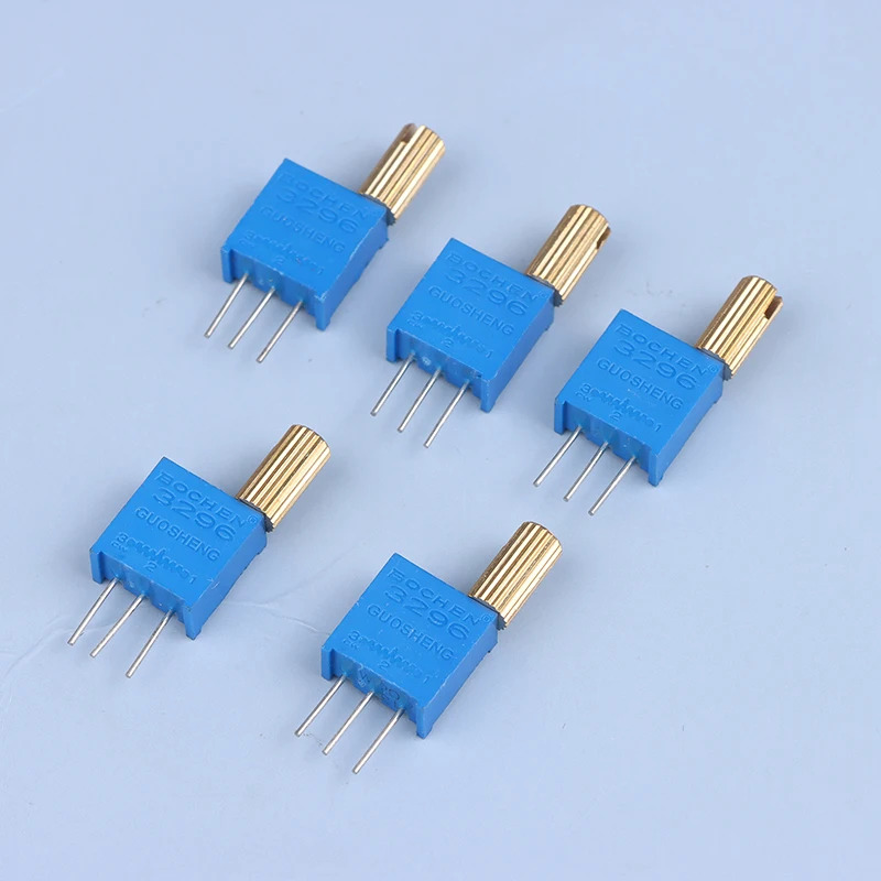 5PCS 3296W Multi-turn Adjustable Potentiometer 1K2K5K10K20K50K100K200K500K1M Metal Shaft Long Handle