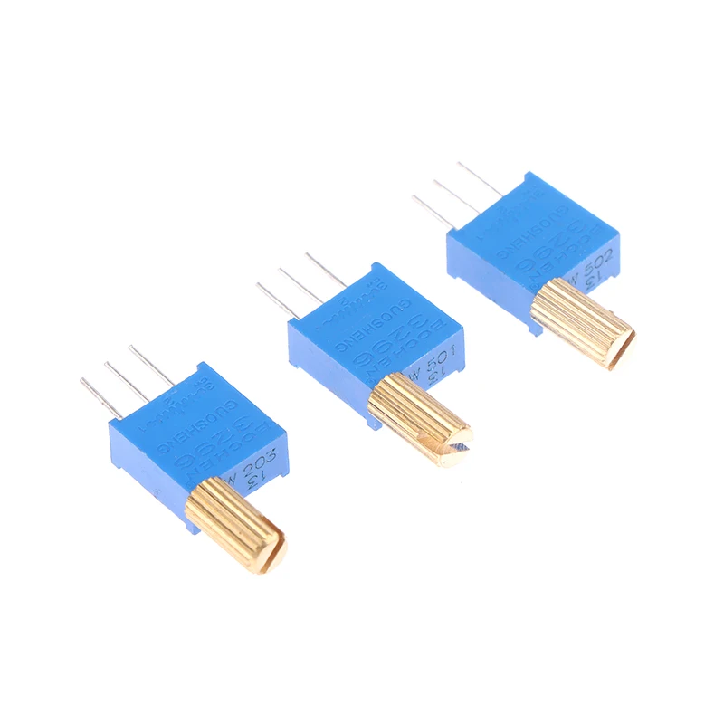 5PCS 3296W Multi-turn Adjustable Potentiometer 1K2K5K10K20K50K100K200K500K1M Metal Shaft Long Handle
