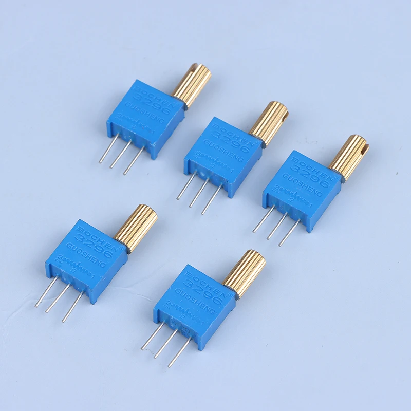 5PCS 3296W Multi-turn Adjustable Potentiometer 1K2K5K10K20K50K100K200K500K1M Metal Shaft Long Handle