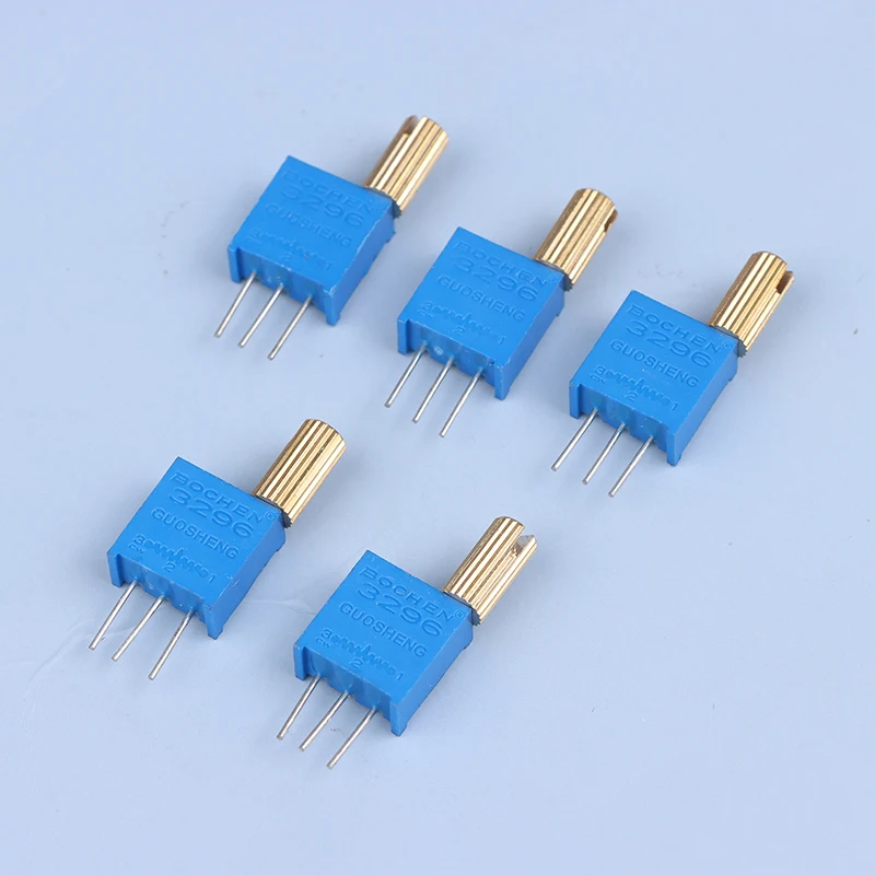 5PCS 3296W Multi-turn Adjustable Potentiometer 1K2K5K10K20K50K100K200K500K1M Metal Shaft Long Handle