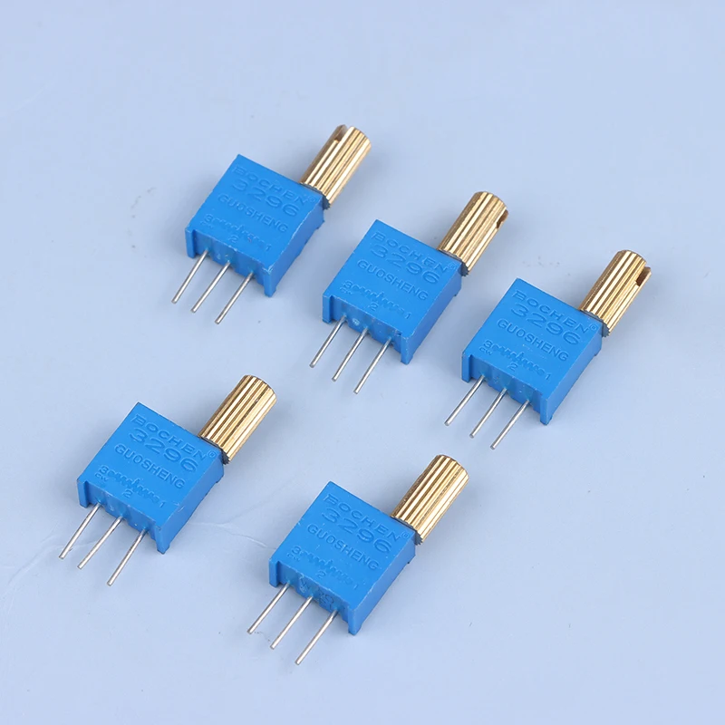 5PCS 3296W Multi-turn Adjustable Potentiometer 1K2K5K10K20K50K100K200K500K1M Metal Shaft Long Handle