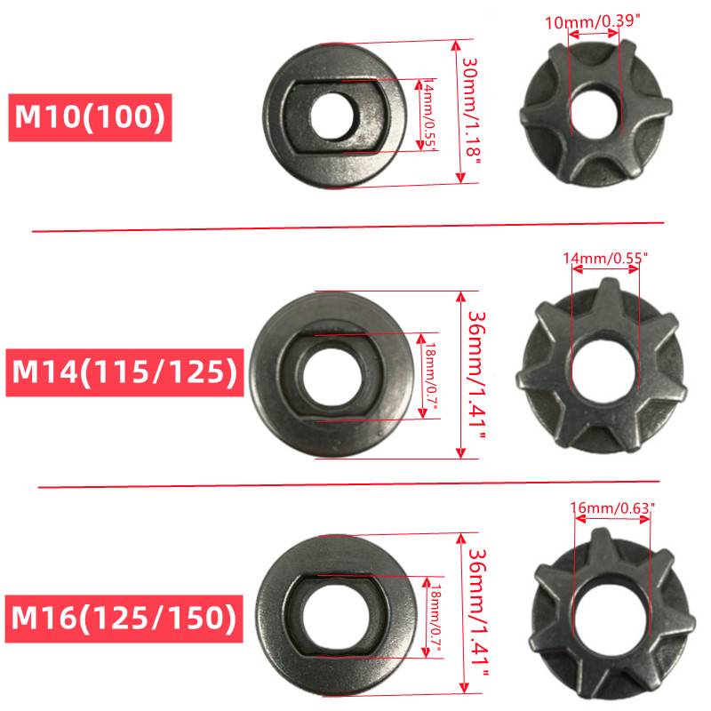 M10/M14/M16 Chainsaw Gear 100 115 125 150 180 Angle Grinder Replacement Gear Sawing Sprocket Chain Wheel for Chainsaw Bracket