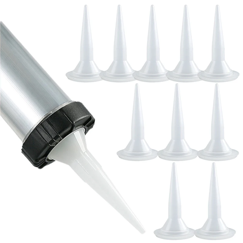 10Pcs Caulking Nozzle Universal Plastic Glue Gun Head Caulking Nozzle Tip Mouth Structural Glue Nozzles Construction Tool Parts