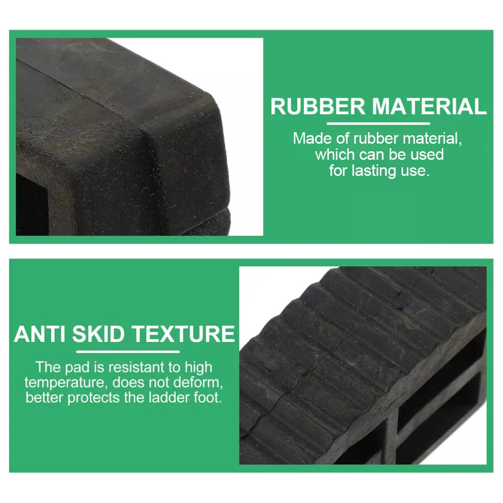 4Pcs Ladder Leg Feet Pads Ladder Non Slip Feet Attic Ladder Leg Protector Trapezoid Pads Replacement Non Slip Folding Rubber