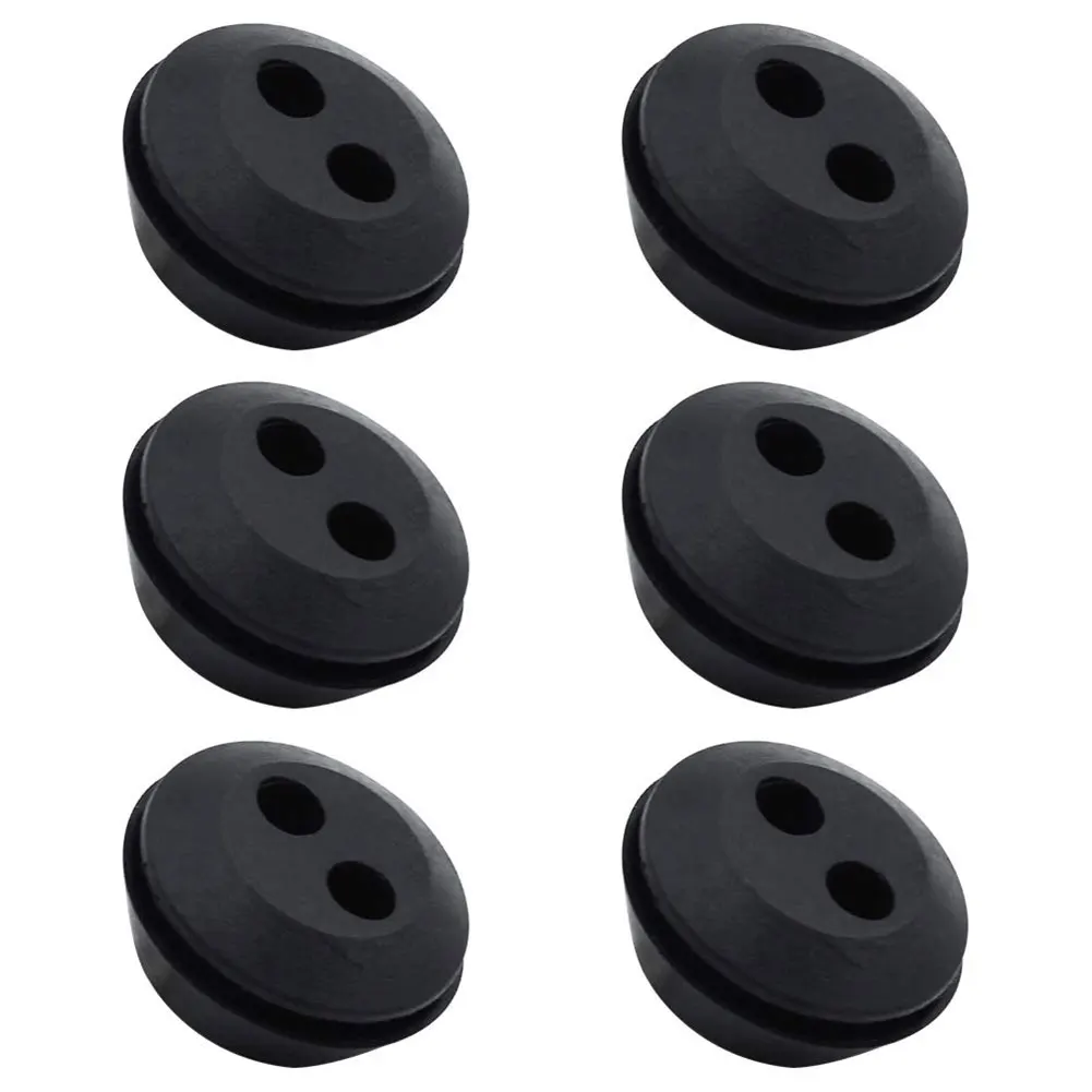 6Pcs Rubber Grommet 2 Holes Fuel Tank Seal Grommet Fuel Tank Rubber Grommet For Hedge Trimmer Brush Cutters Garden Supplies