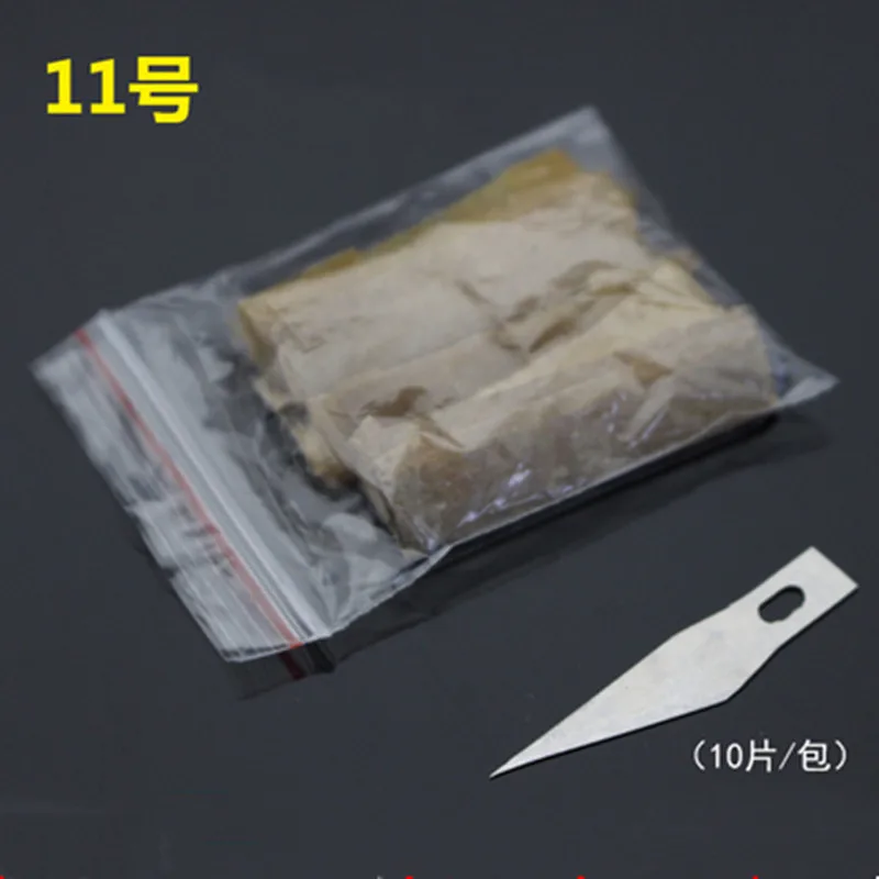 10PCS Stainless Steel Blades with Handle Wood Cutting Engraving Tool Set Mobile Phone BGA IC Chip Glue Removal Repair Hand Tools