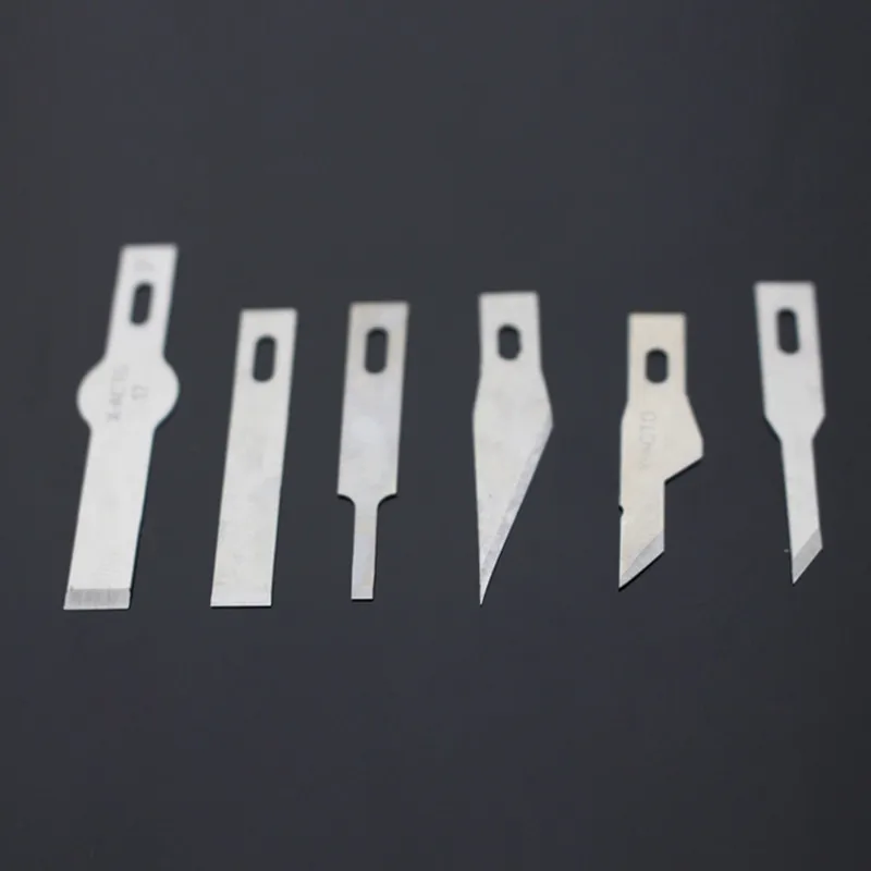 10PCS Stainless Steel Blades with Handle Wood Cutting Engraving Tool Set Mobile Phone BGA IC Chip Glue Removal Repair Hand Tools