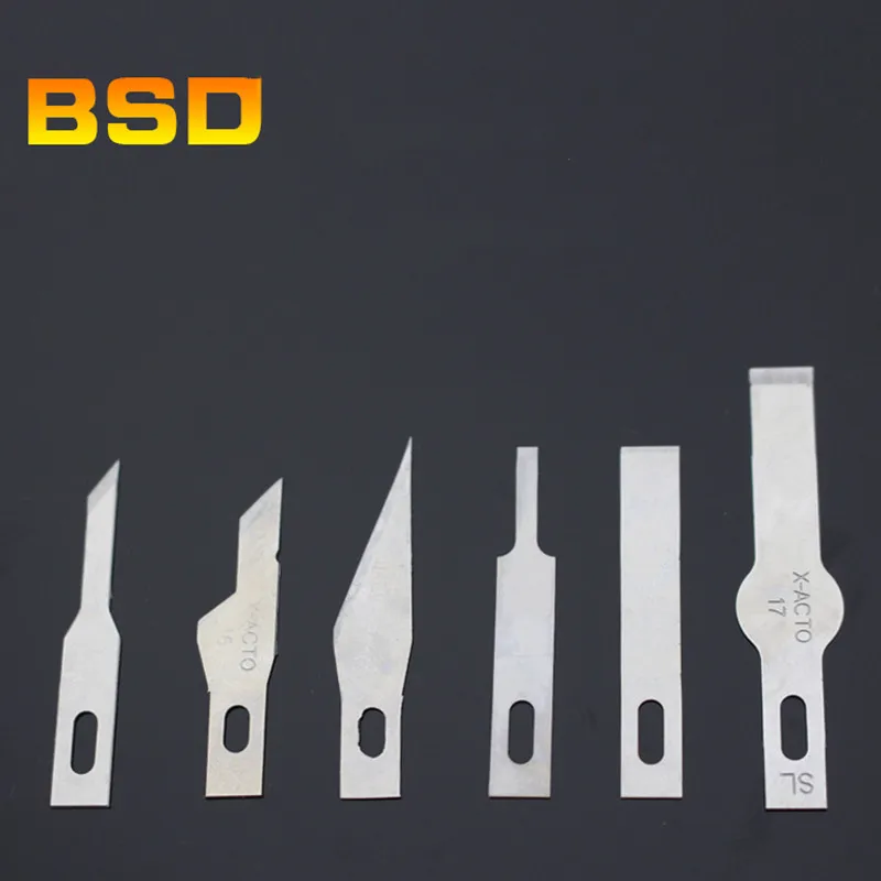 10PCS Stainless Steel Blades with Handle Wood Cutting Engraving Tool Set Mobile Phone BGA IC Chip Glue Removal Repair Hand Tools