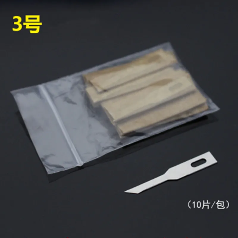 10PCS Stainless Steel Blades with Handle Wood Cutting Engraving Tool Set Mobile Phone BGA IC Chip Glue Removal Repair Hand Tools
