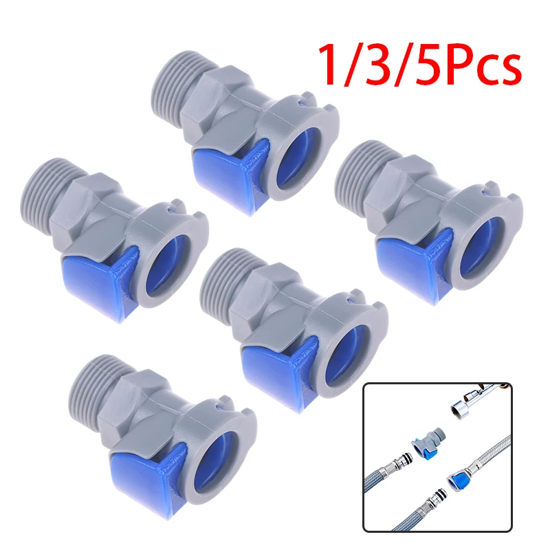 1/3/5PCS M10 To M15*1 Quick Connect Hose Connector Kitchen Faucet Hose Connector Water Hose Pipe Tap Connector Faucet Adapter