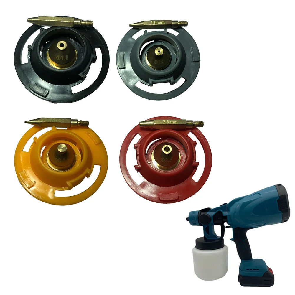 Electric Spray Paint Nozzles 0.5/1/1.8/2.8mm Random Color Electric Spray-Gun Flow Control Sprayer Tip Airbrush Nozzle Replace